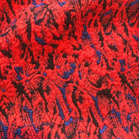 Free People Sunset Puff Sleeve Textured Mini Dress In Red Combo. NWT! Sz L - Picture 9 of 12